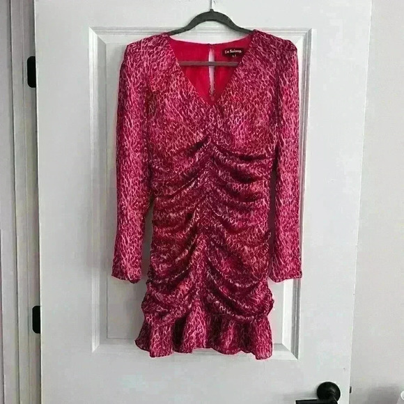 en Saison Razzalind Mini Dress Women's Clothing - Raspberry -Size - LARGE - Picture 1 of 5